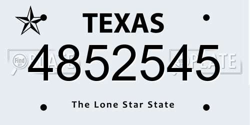 4852545 Texas License Plate
