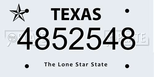 4852548 Texas License Plate