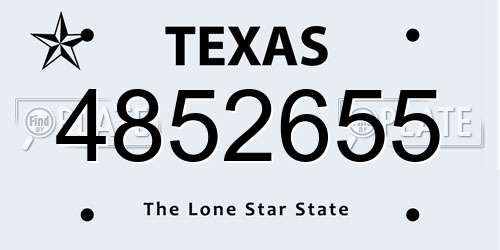 4852655 Texas License Plate