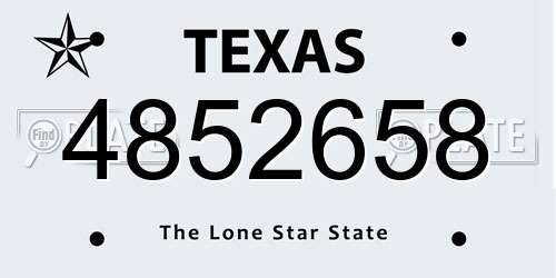4852658 Texas License Plate