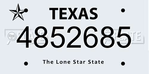 4852685 Texas License Plate