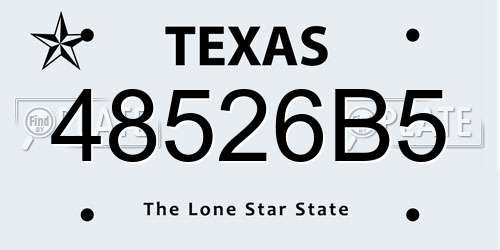 48526B5 Texas License Plate
