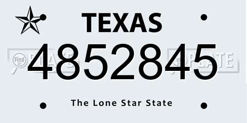 4852845 Texas License Plate