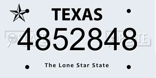 4852848 Texas License Plate