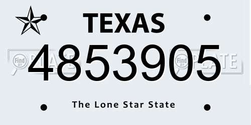 4853905 Texas License Plate