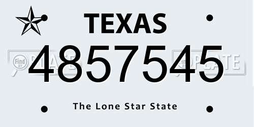 4857545 Texas License Plate