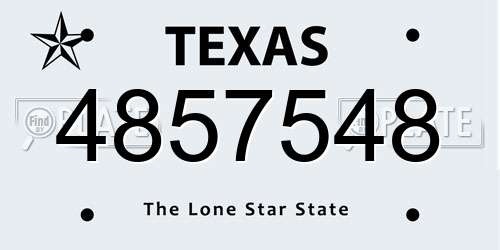4857548 Texas License Plate