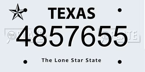 4857655 Texas License Plate