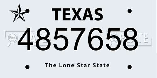 4857658 Texas License Plate