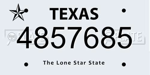 4857685 Texas License Plate