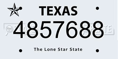 4857688 Texas License Plate