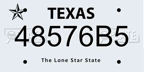 48576B5 Texas License Plate