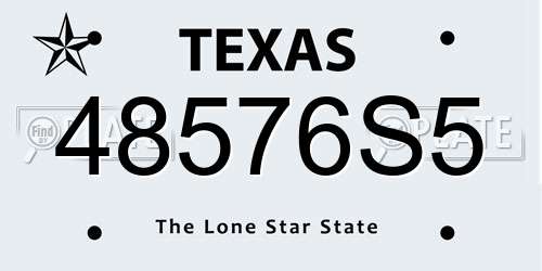 48576S5 Texas License Plate