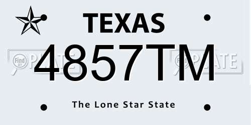 4857TM Texas License Plate