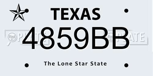4859BB Texas License Plate