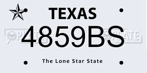 4859BS Texas License Plate