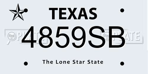 4859SB Texas License Plate