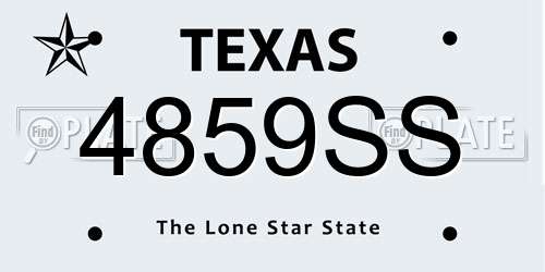 4859SS Texas License Plate
