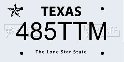 485TTM Texas License Plate