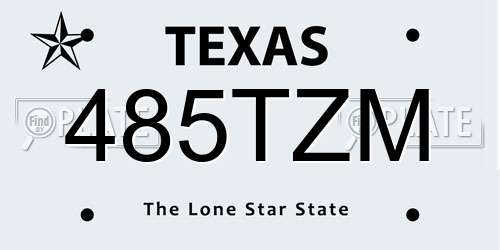 485TZM Texas License Plate