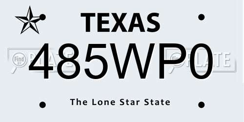 485WP0 Texas License Plate