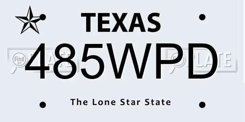 485WPD Texas License Plate