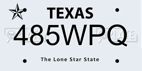 485WPQ Texas License Plate