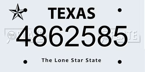 4862585 Texas License Plate