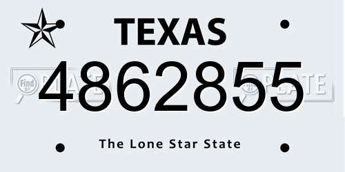 4862855 Texas License Plate