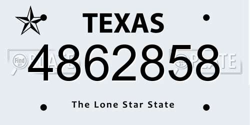 4862858 Texas License Plate