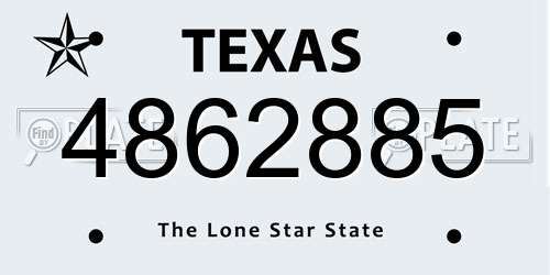 4862885 Texas License Plate