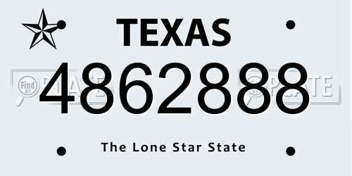 4862888 Texas License Plate