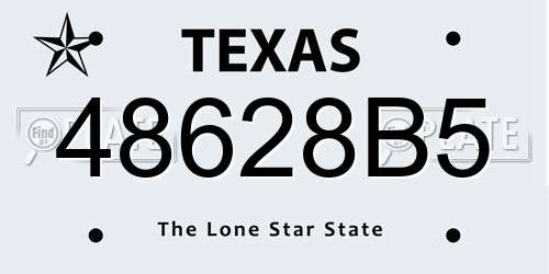 48628B5 Texas License Plate