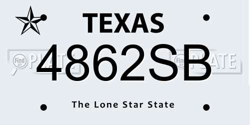 4862SB Texas License Plate