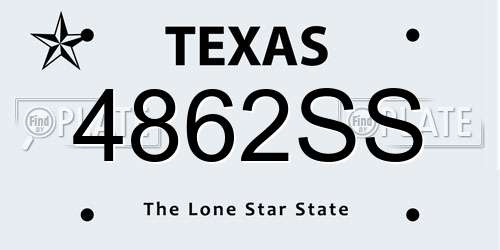 4862SS Texas License Plate