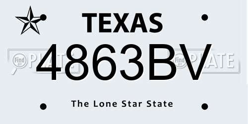 4863BV Texas License Plate