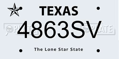 4863SV Texas License Plate