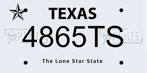 4865TS Texas License Plate
