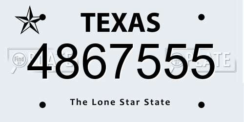 4867555 Texas License Plate