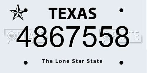 4867558 Texas License Plate