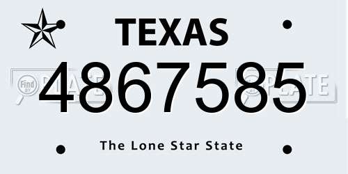 4867585 Texas License Plate