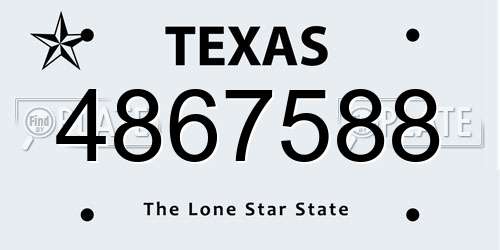 4867588 Texas License Plate