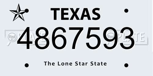 4867593 Texas License Plate