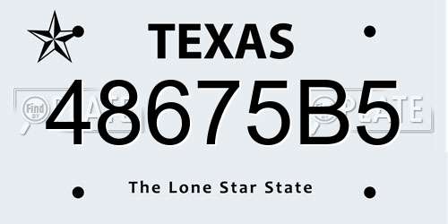 48675B5 Texas License Plate