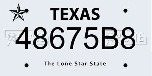 48675B8 Texas License Plate