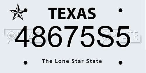 48675S5 Texas License Plate