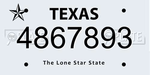 4867893 Texas License Plate