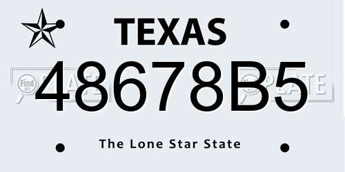 48678B5 Texas License Plate