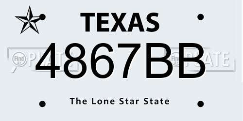 4867BB Texas License Plate