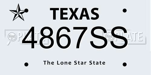 4867SS Texas License Plate